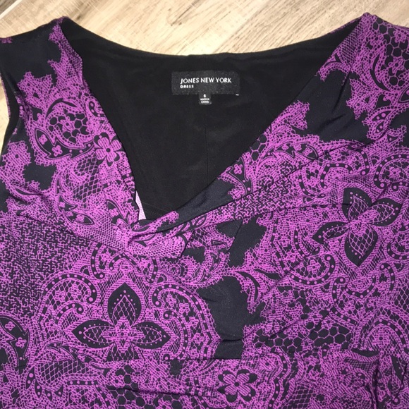 Jones New York purple/ black sleeveless maxi sz 6 - Picture 3 of 4